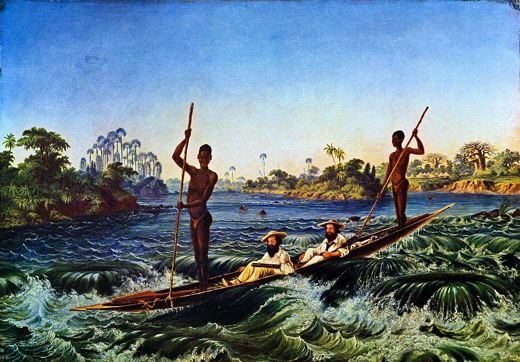Boatman of the Zambezi Rapids — Thomas Baines, 1865