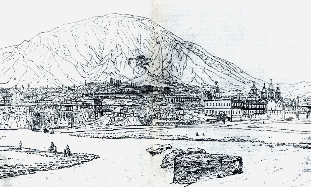Nikanor Chernetsov: Tiflis ve Mtatsminda Dağı, 1830’lar, çizildiği yer: Eski Tiflis