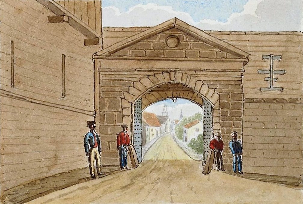 Hope Gate, Québec: James Pattison Cockburn, 1826–1847, piirretty: Hope Gate, Québec, Kanada