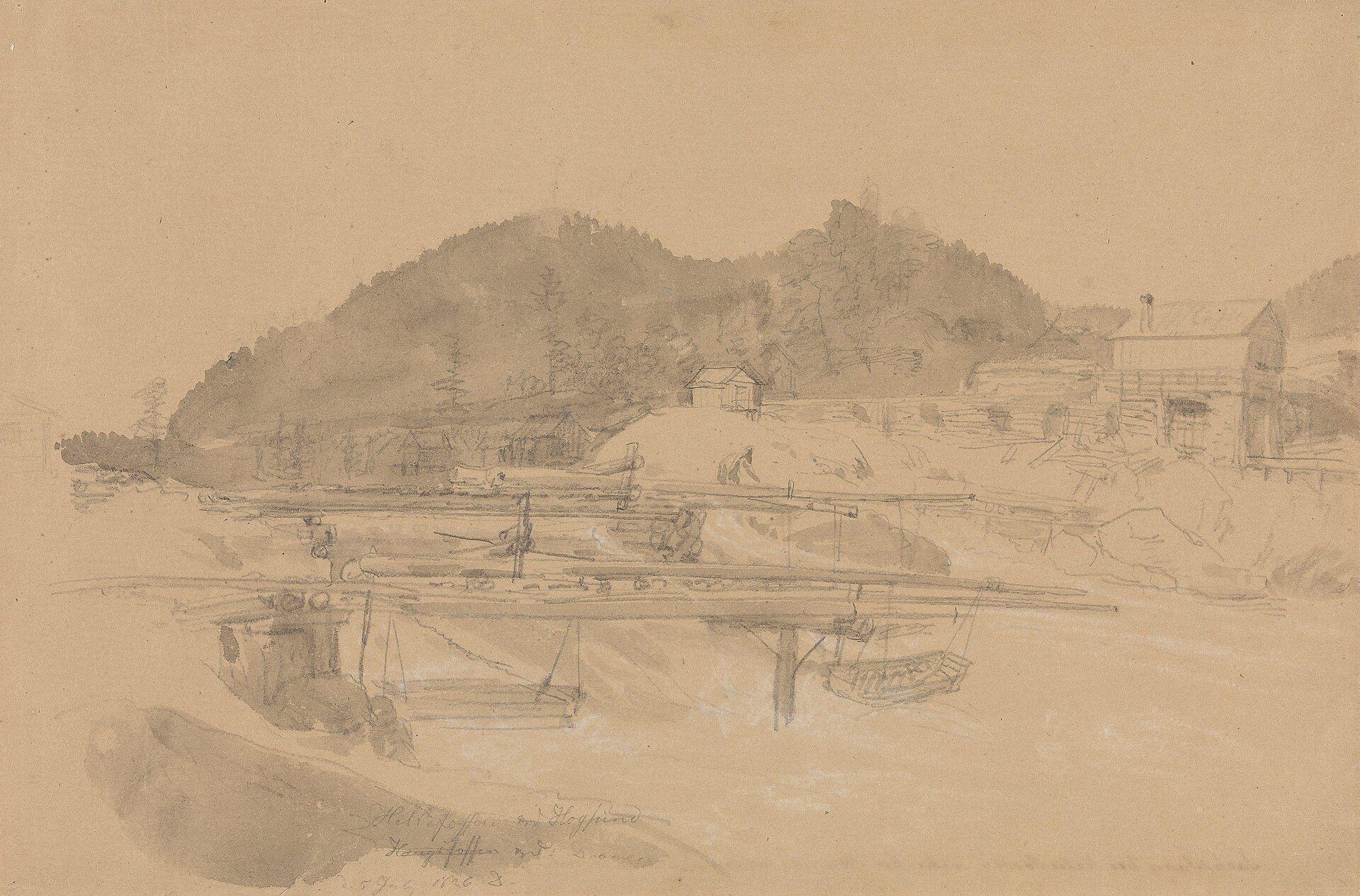 约翰·克里斯蒂安·达尔的《赫勒瀑布》, 1826,画于赫勒瀑布,挪威
