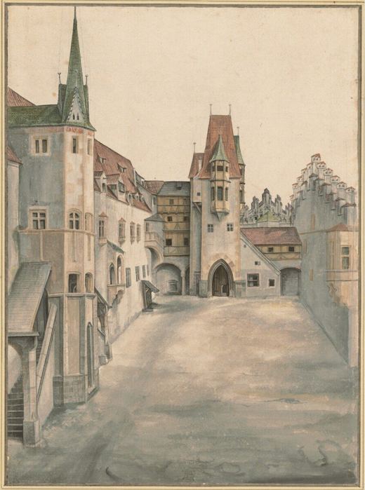 Courtyard of Innsbruck Castle — Albrecht Dürer, 1494