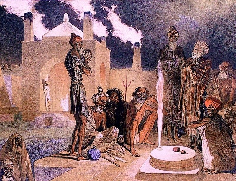 Ο Ναός της Φωτιάς Ατεσγκάχ κοντά στο Μπακού: Γκριγκόρι Γκαγκάριν, 1847, ζωγραφισμένο: Σουραχανί, Μπακού, Αζερμπαϊτζάν