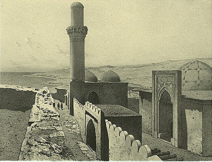 قصر الخان في باكو من رسم غريغوري غاغارين, 1847، رُسم في قصر الشيروانشاهيين، باكو