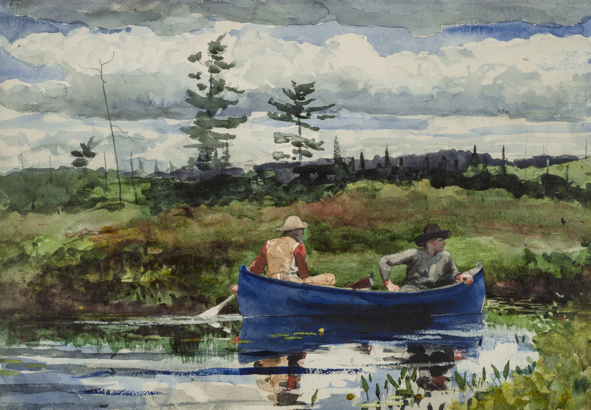 Niebieska łódź: Winslow Homer, 1892, narysowano: Adirondack, Nowy Jork