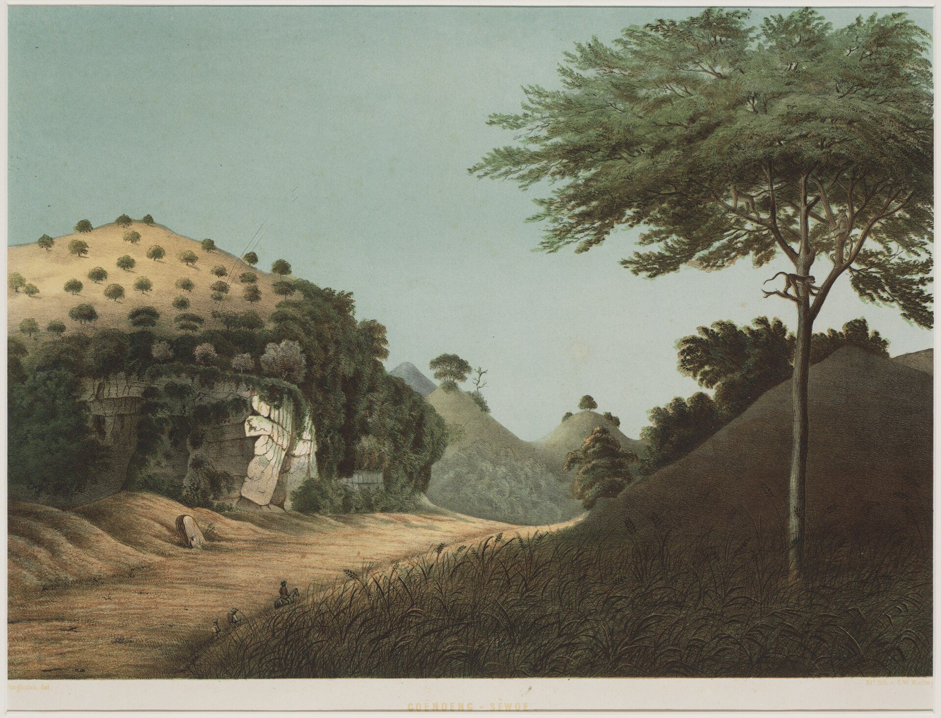 Gunung Sewu von Franz Junghuhn, 1853–1854, gezeichnet in Gunung Sewu, Java, Indonesien