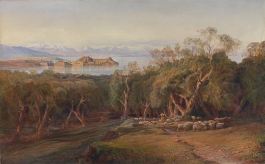 Corfu from Ascension — Edward Lear, 1862