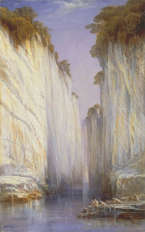The Marble Rocks, Jubbulpore — Edward Lear, 1882