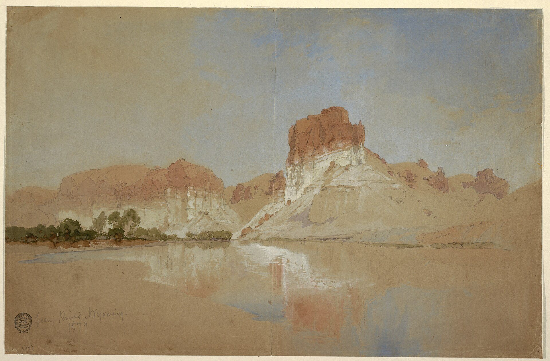 Green River, Wyoming de Thomas Moran, 1879, dibuixat a Green River, Wyoming