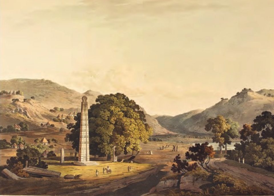 เสาโอเบลิสก์แห่งอักซุม โดย เฮนรี ซอลต์, 1809 วาดที่ อักซุม, เอธิโอเปีย
