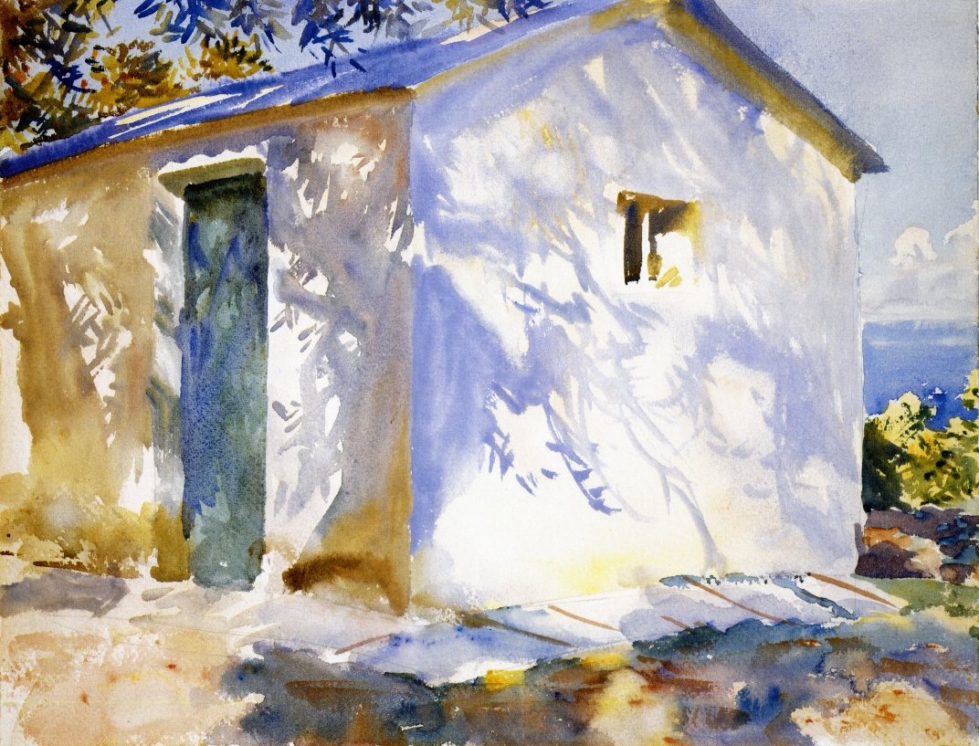 Корфу: свет и тени: Джон Сингер Сарджент, 1909, нарисовано: Корфу, Греция