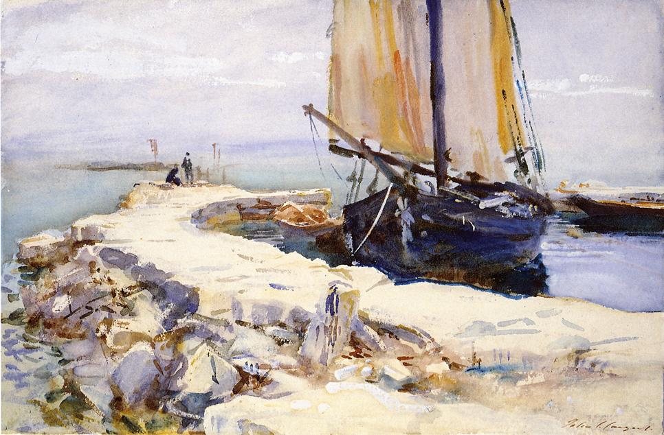 Above Lake Garda at San Vigilio by John Singer Sargent, 1913, drawn at San Vigilio, Lake Garda, Italy
