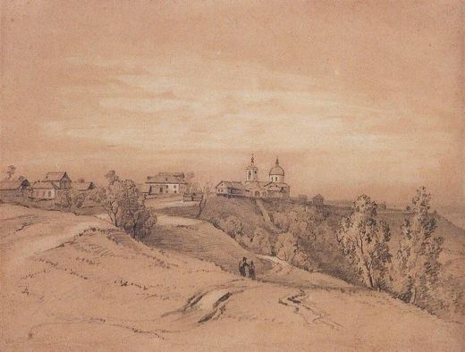 Spurvebakkerne nær Moskva — Aleksej Savrasov, 1850'erne