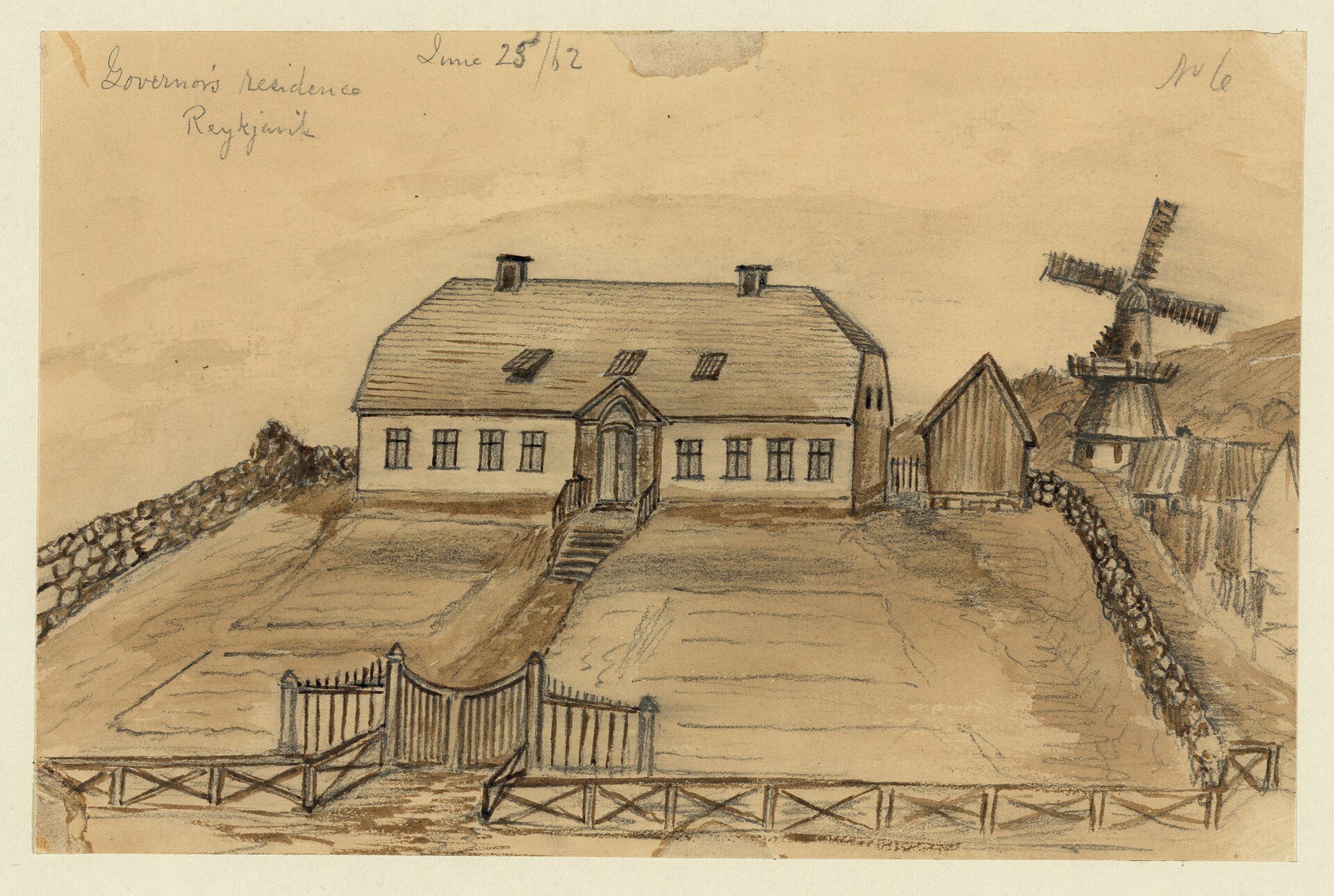 Sídlo guvernéra, Reykjavík: Bayard Taylor, 25. června 1862, nakresleno: Reykjavík, Island