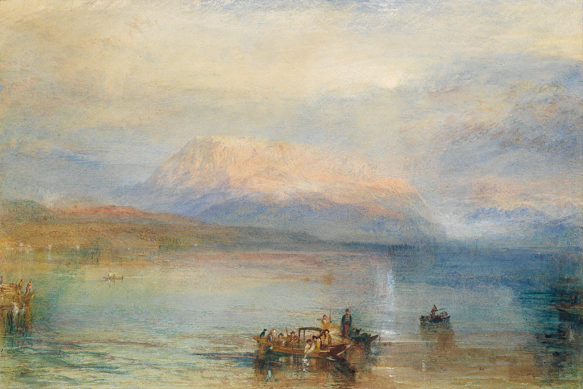 Rigi roșu: J. M. W. Turner, 1842, desenat: Lacul Lucerna, Elveția