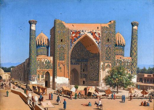 Sher-Dor Madrasah on the Registan — Vasily Vereshchagin, c. 1870