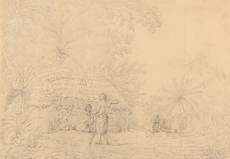 Nomuka Island, Tonga by John Webber, 1777, drawn at Nomuka Island, Tonga
