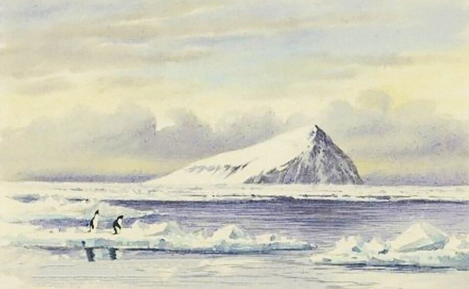 Beaufort Ø af Edward Wilson, 1911, tegnet i Beaufort Ø, Rosshavet, Antarktis