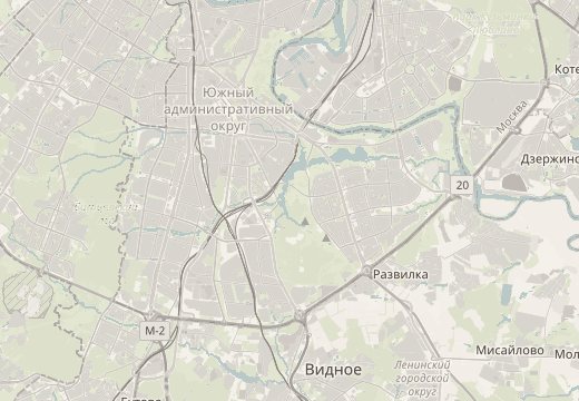 Mapa de Tsarítsino, Moscú