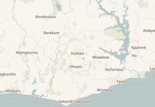 Mapa okolicy: Kumasi, Ghana