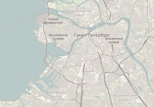Map around Staro-Kalinkin Bridge, St Petersburg