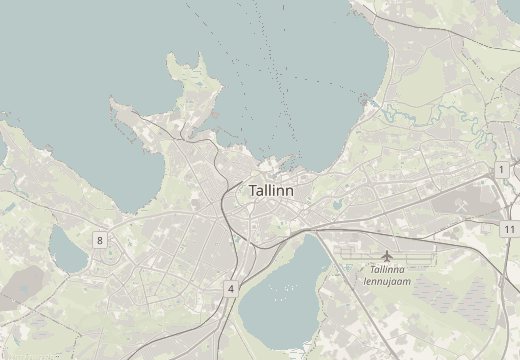Mapa okolí: Tallinn, Estonsko