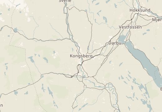 Kart over Kongsberg, Norge