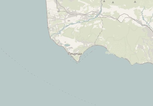 Map around Pitsunda, Abkhazia