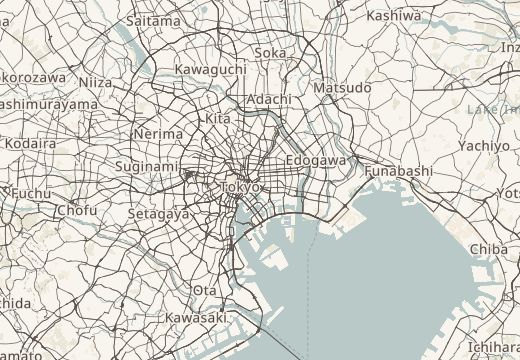 Mapa de Puente Shin-Ōhashi, Edo (Tokio)