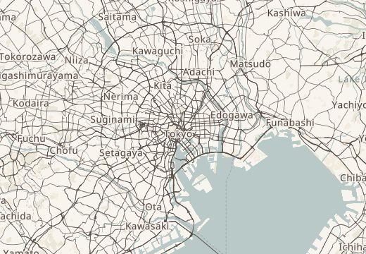 Surugachō (Nihonbashi), Tokyo çevresinin haritası