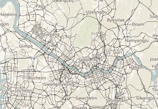 Mapa okolicy: Góra Inwang, Seul, Korea