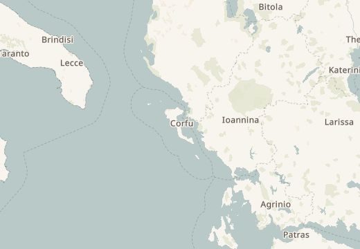 Χάρτης γύρω από: Κέρκυρα, Ελλάδα