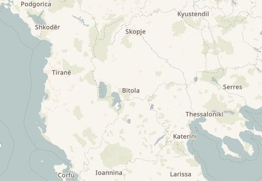 Bitola, Kuzey Makedonya çevresinin haritası