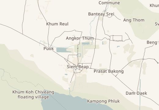 Map around Angkor Wat, Cambodia