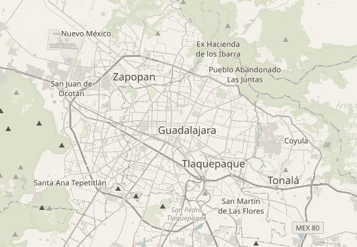 Harta zonei: Guadalajara, Mexic