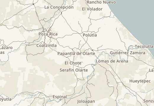 Mapa okolia: Papantla, Veracruz, Mexiko
