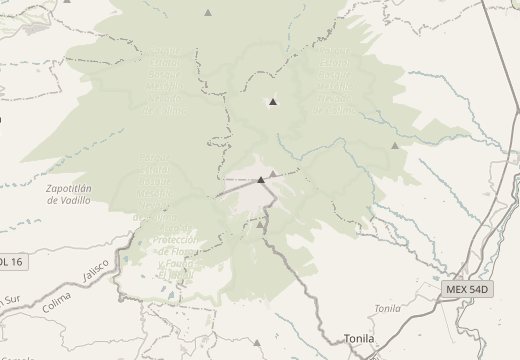 خريطة بركان كوليما، المكسيك