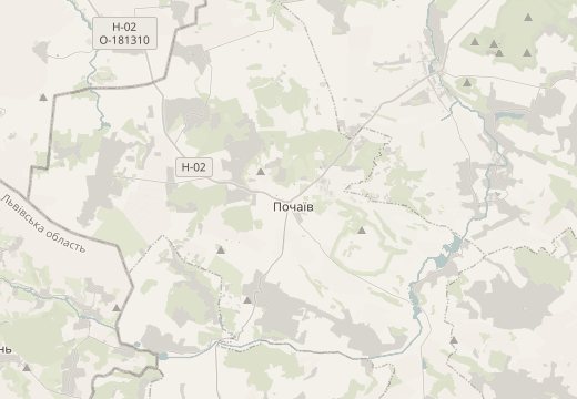 Mapa de Pocháiv, Ucrania