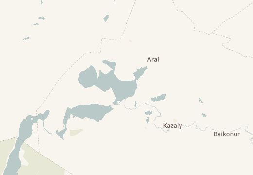خريطة جزيرة كوسارال، بحر آرال، كازاخستان