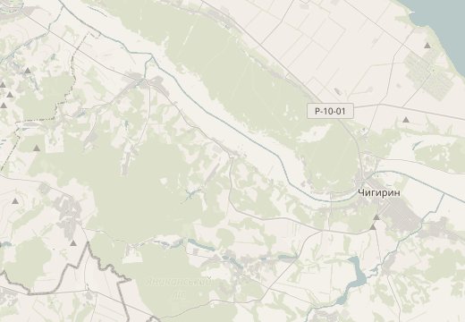 Mapa de Subótiv, óblast de Txerkassi, Ucraïna