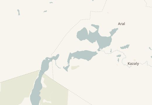 Mapa de Isla de Barsa-Kelmes, mar de Aral, Kazajistán