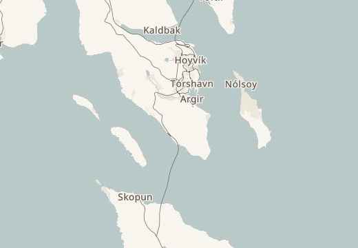 Mapa de Kirkjubøur, Streymoy, illes Fèroe