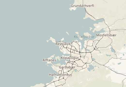 Mapa okolia: Reykjavík, Island