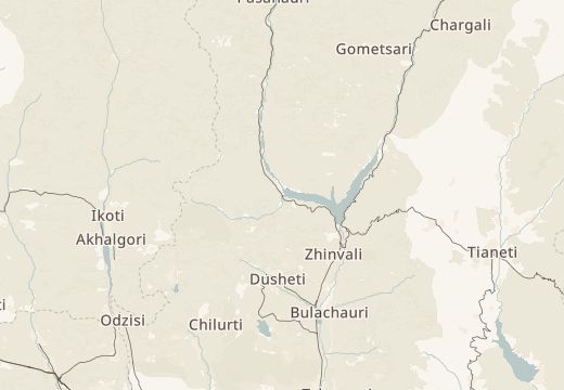 Mapa okolí: Ananuri, Gruzie