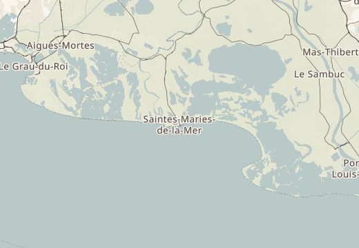 Map around Saintes-Maries-de-la-Mer