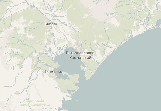 Mapa okolicy: Pietropawłowsk Kamczacki, Rosja