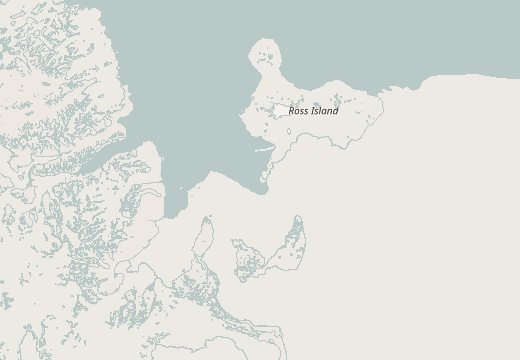 Mapa de Hut Point, illa de Ross, Antàrtida